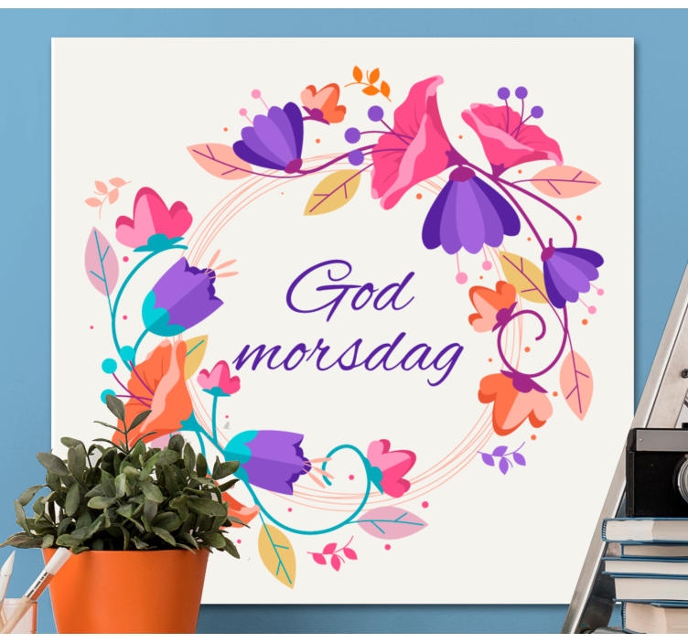 Lilla blomster Lerretsbilde morsdag - Tenstickers