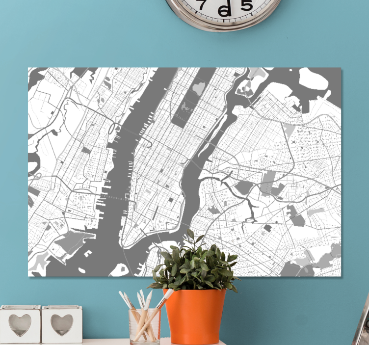 Manhattan kart byer lerretsbilde - Tenstickers