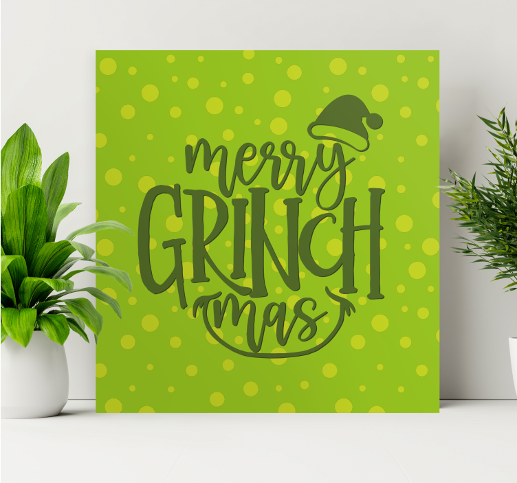 Merry grinchmas original design Lerretsbilde jul - Tenstickers