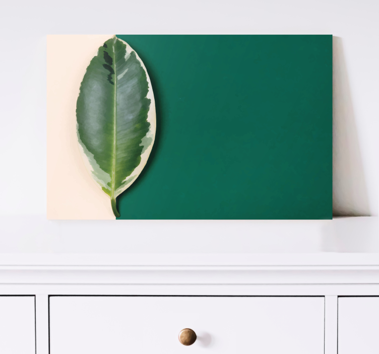 Moderne maling blad design Lerretsbilde planter - Tenstickers