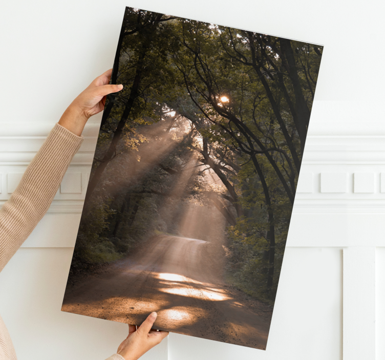 "natur" vei i skog lerretsbilde trær - Tenstickers