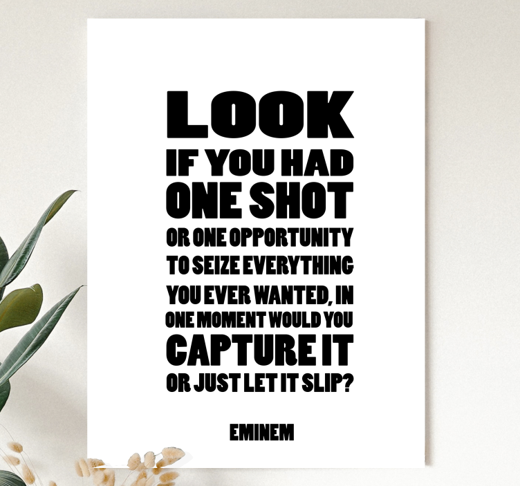 One shot sangtekst lerretsbilde musikal - Tenstickers