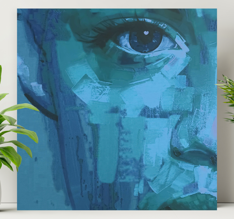 øyedetalj blå lerretsbilde personer - Tenstickers