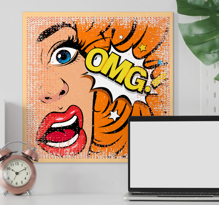 Pop art ansikts lerret kunsttrykk - Tenstickers