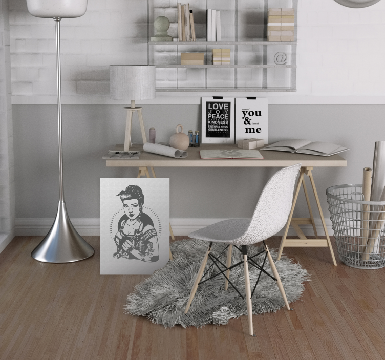 Portrett av en sterk kvinne lerretsbilde personer - Tenstickers