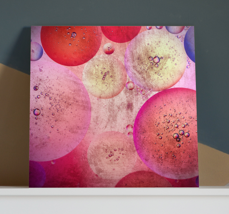 Rosa moderne sirkler med farger lerretsbilde geometrisk - Tenstickers