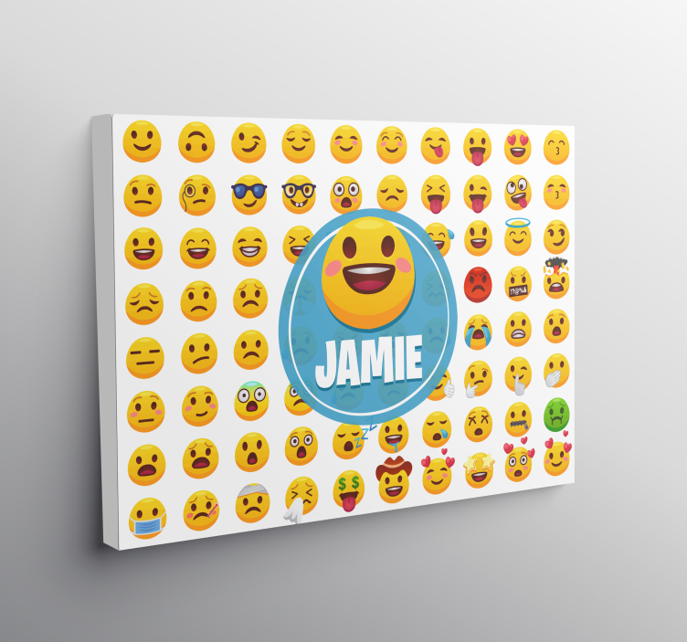 Samling av emoji-uttrykk alfabet lerretsbilde - Tenstickers