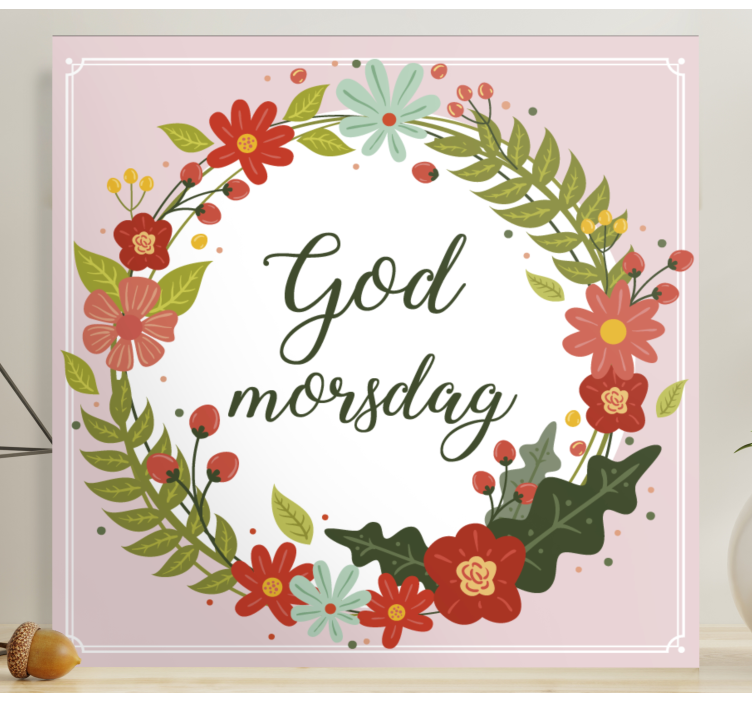 Sirkel av blomster Lerretsbilde morsdag - Tenstickers