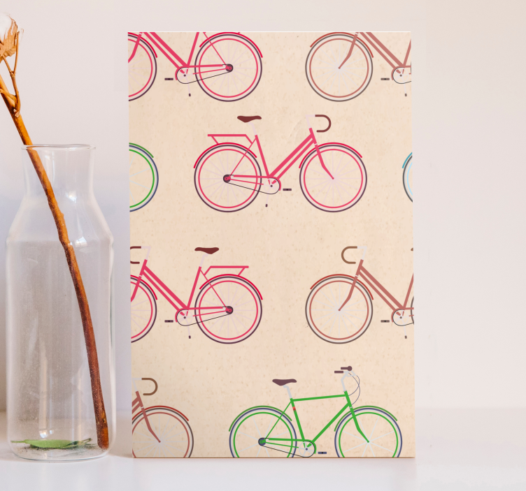 Sport lerretsbilde fargerike sykkelmønstre - Tenstickers