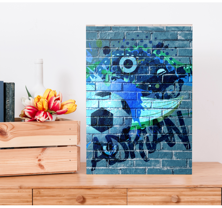 Sport lerretsbilde fotball graffiti kunst - Tenstickers