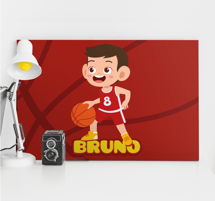 Sport lerretsbilde glad basketballspiller - Tenstickers