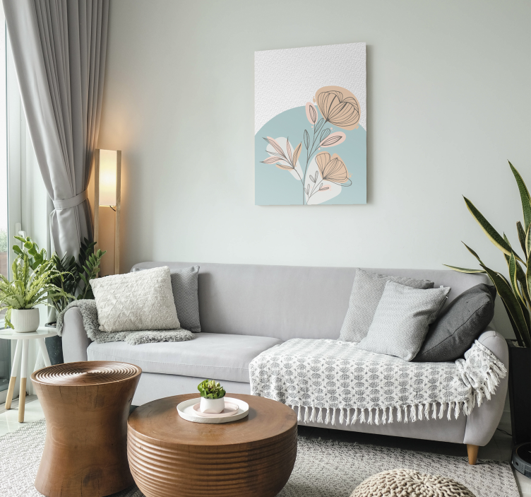 Stilisert elegant arrangement blomst lerretsbilde - Tenstickers