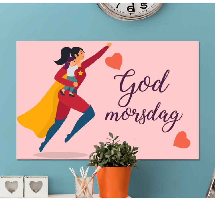 Super mamma Lerretsbilde morsdag - Tenstickers