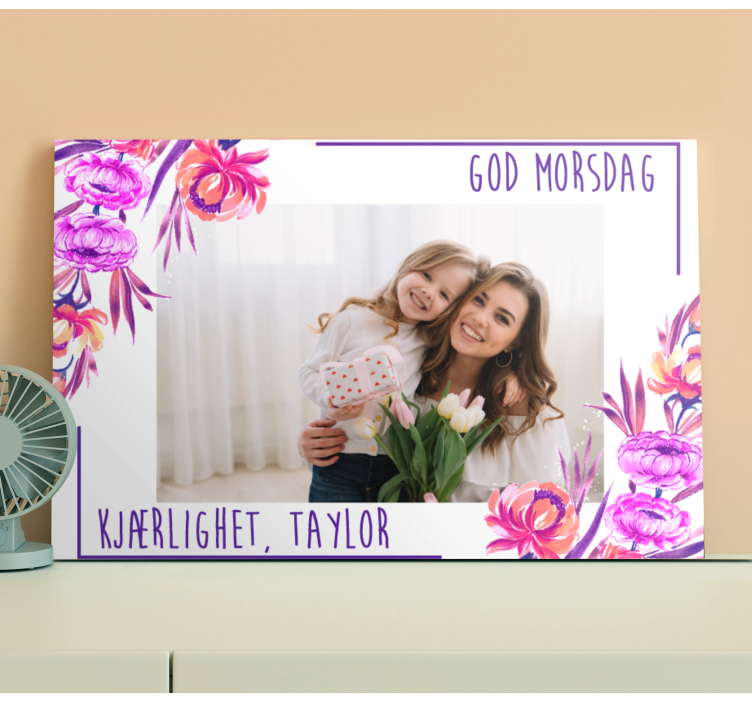 Tilpasset bilde med tekst Lerretsbilde morsdag - Tenstickers