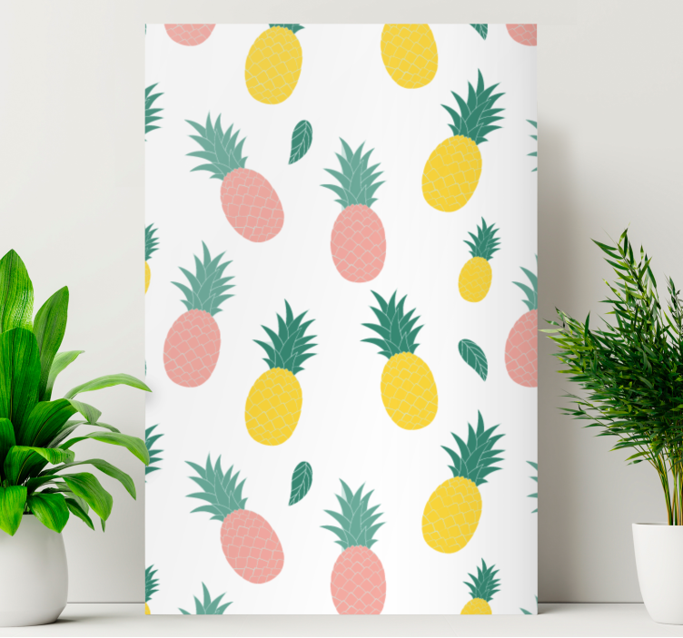 Tropisk ananas mønster frukt stillbilde lerretsbilde - Tenstickers