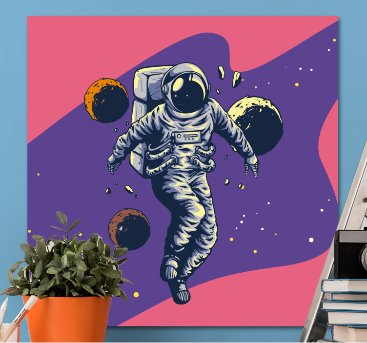 Videospill lerretstrykk kosmonaut i kosmos - Tenstickers