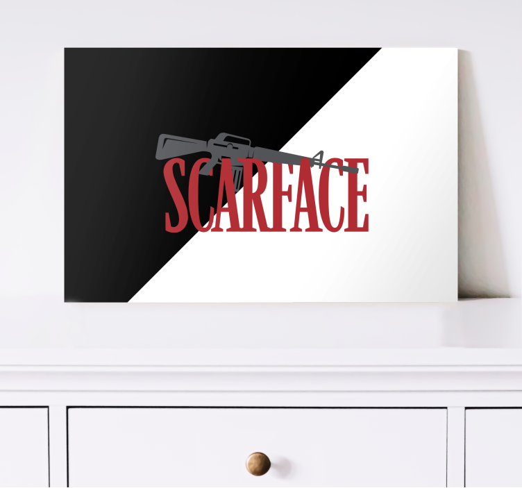 Videospill lerretstrykk scarface pistol logo - Tenstickers