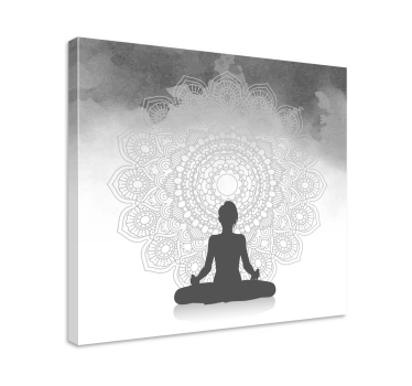 Silhuett meditasjon mandala trykk vegg kunst - Tenstickers