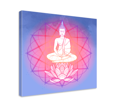 Mandala buddha meditere mandala trykk vegg kunst - Tenstickers