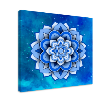 Mandala blomsterblå mandala trykk vegg kunst - Tenstickers