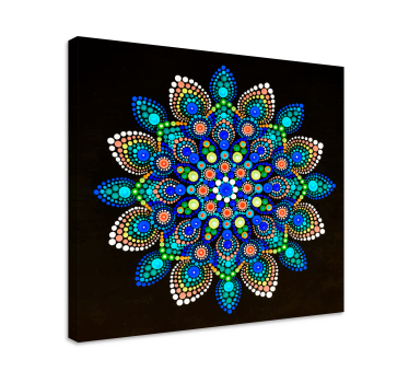 Mandala fargerike prikker mandala trykk veggkunst - Tenstickers