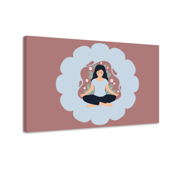 Lerretsbilde mandala meditativ blomster aura - Tenstickers