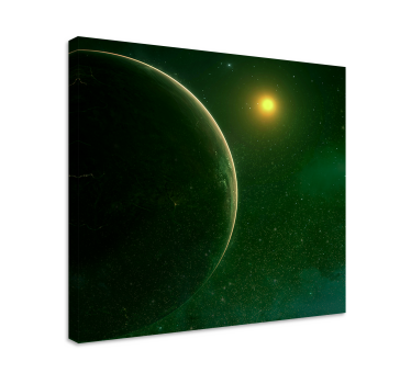 Lerretsbilde mandala kosmisk grønn kule - Tenstickers