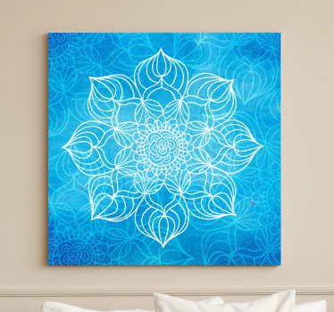 Blå maling sprut mandala trykk vegg kunst - Tenstickers