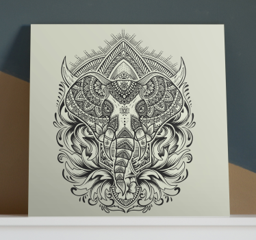 Elefant mandala trykk vegg kunst - Tenstickers