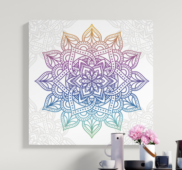 Fargerik gradient mandala trykk vegg kunst - Tenstickers