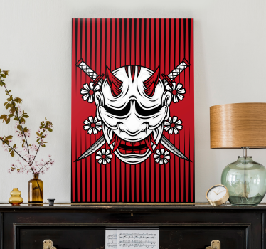 Lerretsbilde mandala demonsk maske kunst - Tenstickers