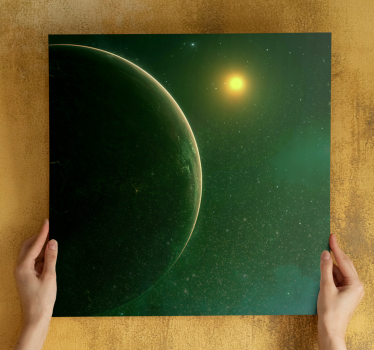 Lerretsbilde mandala kosmisk grønn kule - Tenstickers