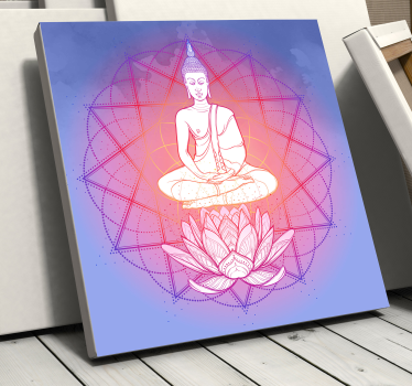 Mandala buddha meditere mandala trykk vegg kunst - Tenstickers
