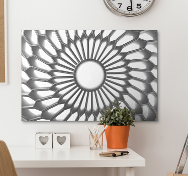 Mandala hvit diamant 3d moderne kunsttrykk på lerret - Tenstickers