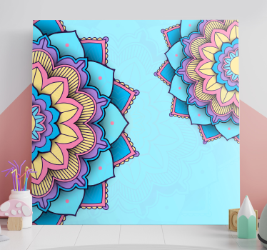 To fargerike mønstrede veggmalerier med mandala-trykk - Tenstickers