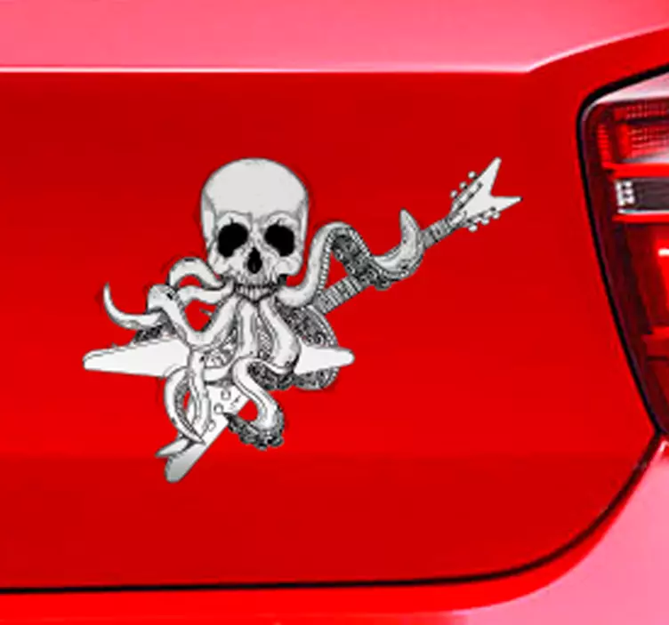 Gitar blekksprut rock and roll vegg klistremerke - Tenstickers