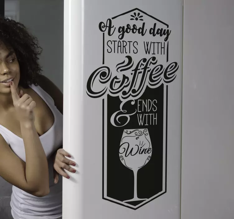 Kaffe og vin vegg klistremerke - Tenstickers