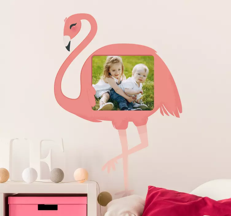 Flamingo fotoholder klistremerke for barn - Tenstickers