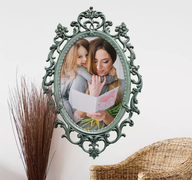 Veggdekal personlig vintage speil - Tenstickers