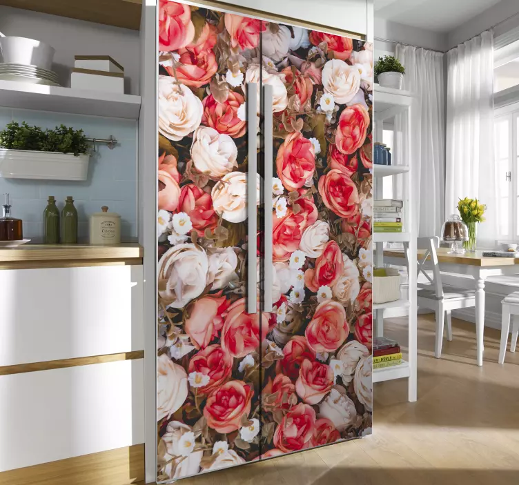 Blomster oppvaskmaskin klistremerke - Tenstickers