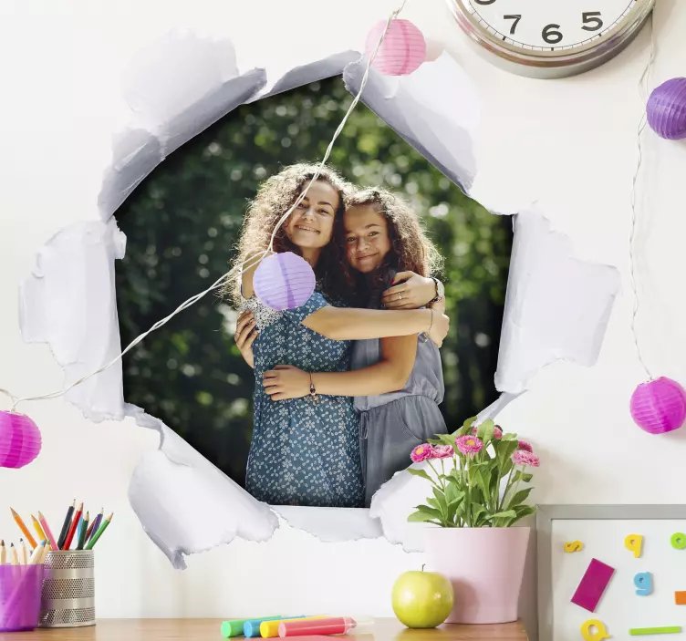 Personlig tredimensjonalt papirhulletikett - Tenstickers