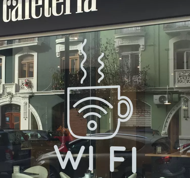 Wi-fi kaffe-klistremerke - Tenstickers