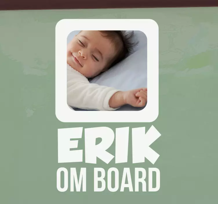 Baby med bilde baby ombord klistremerke - Tenstickers