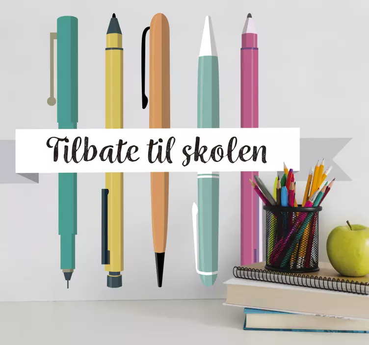 Tilbake til skolen med pennvindu-klistremerke - Tenstickers