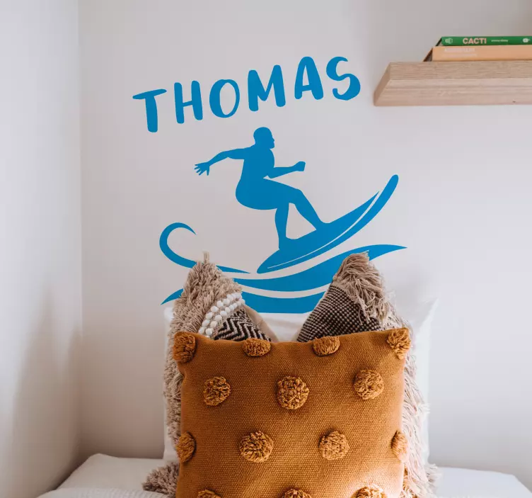 Surfer med personliggjøring av klistremerke - Tenstickers