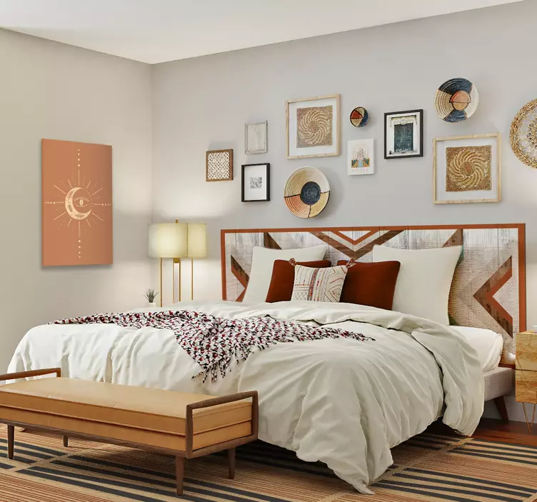 Geometrisk mønstret design sengegavl klistremerker - Tenstickers