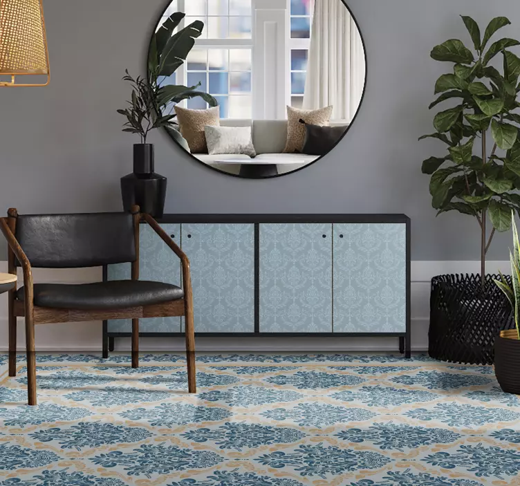 Blå elegant barokk klistremerke møbler - Tenstickers