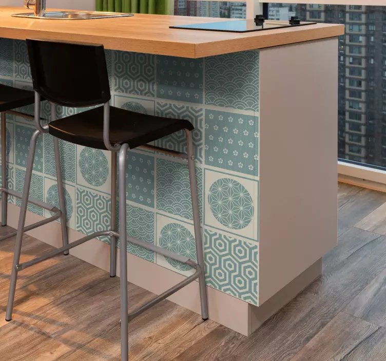 Grønn japandi fliseklistremerke - Tenstickers