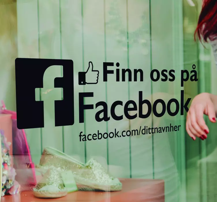 Finn oss på facebook vinduet klistremerke - Tenstickers