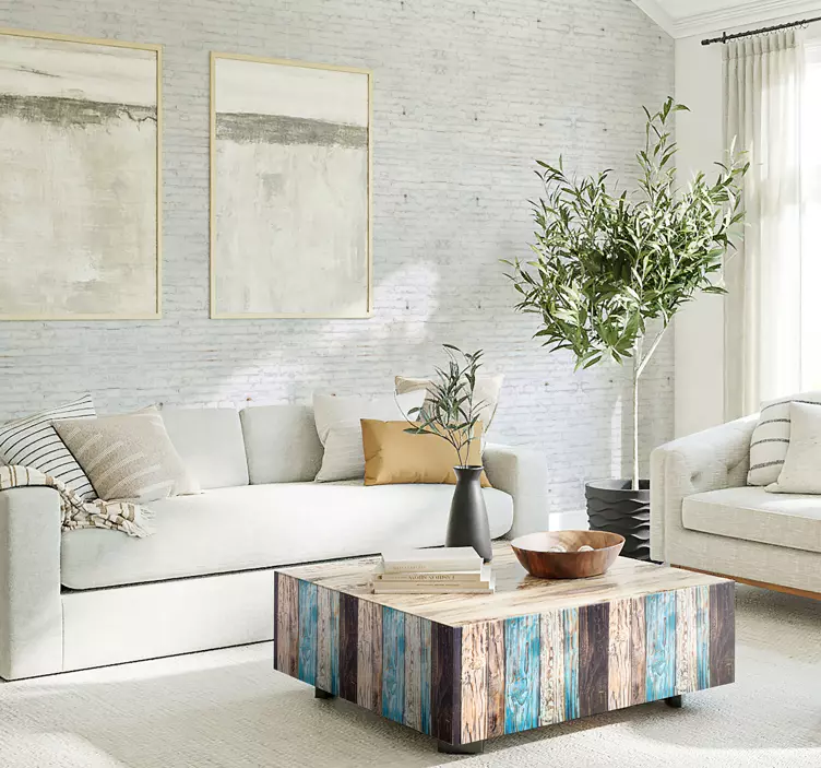 Malt tre stue vegg innredning - Tenstickers